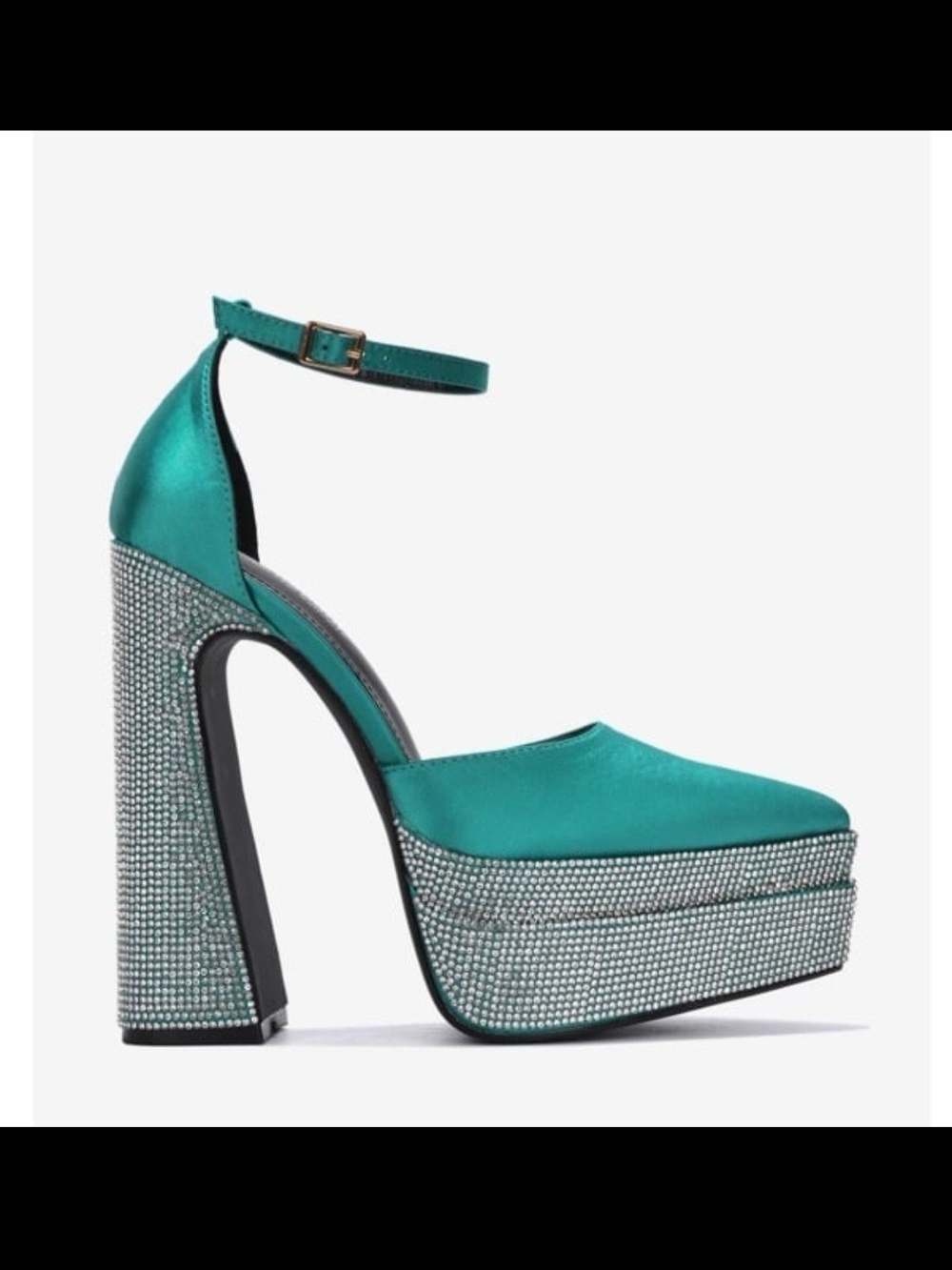 Cape Robbin Turquoise  Platform Heels Rhinestone Block Heel Size 10